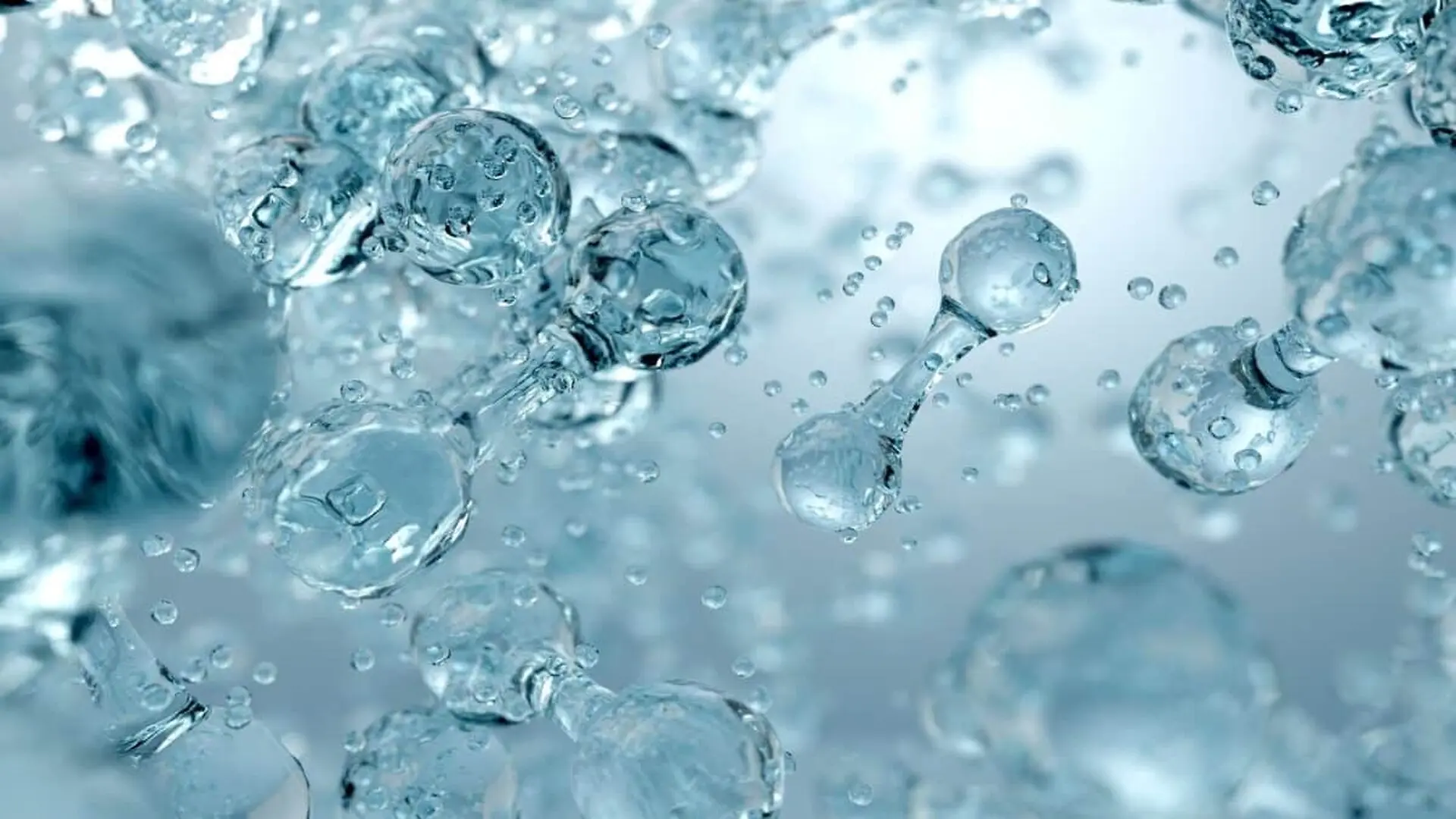 Abstract Blue Molecular Structure In Water Scaled