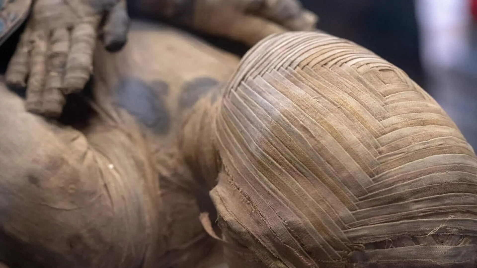 Egyptian Mummy Head Close Up Detail Scaled