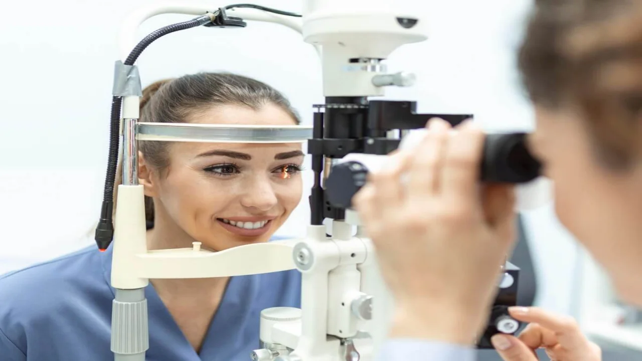Ophthalmologist Using Medical Equipment