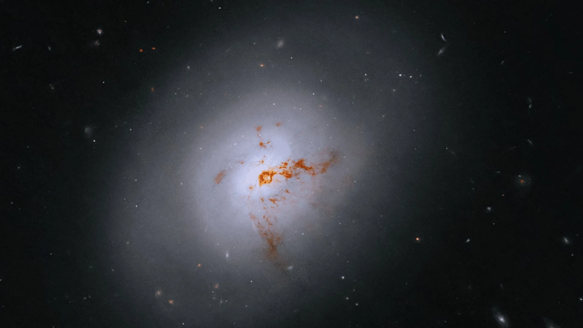 Hubble Captures Rare Galaxy Caught In Dramatic Evolutionary Shift Across Cosmic Time Scaled
