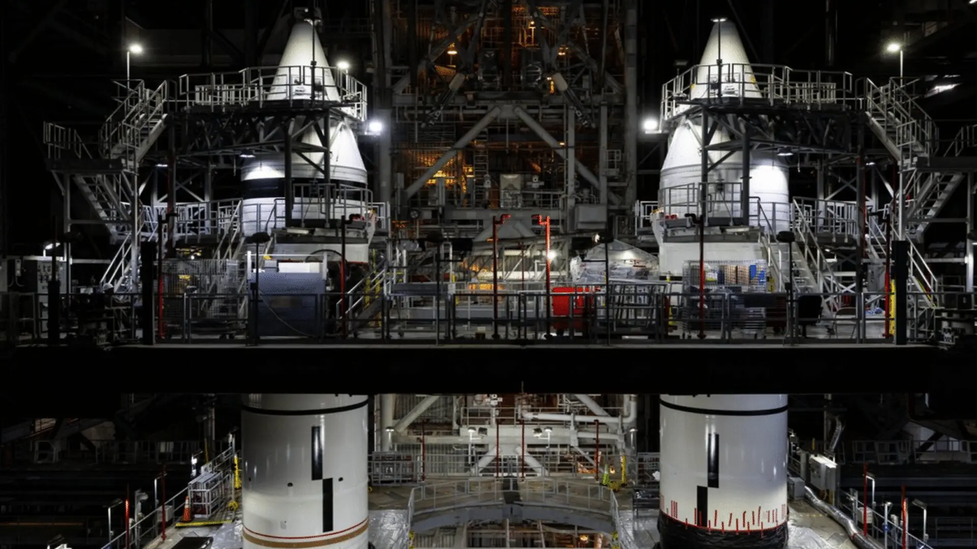 Nasa Finishes Artemis Iii Booster Stacking Moves Closer To Launch Pad Testing Scaled