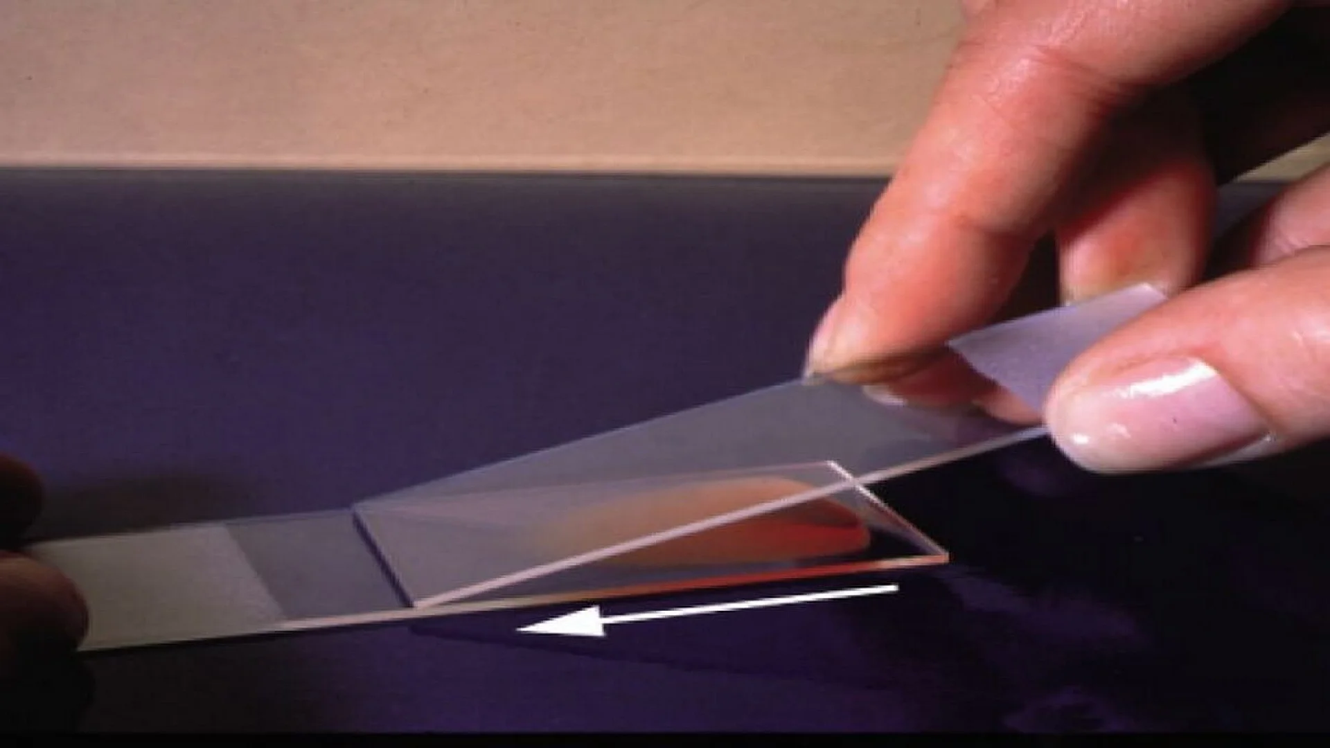 Preparation of blood smear by wedge method.