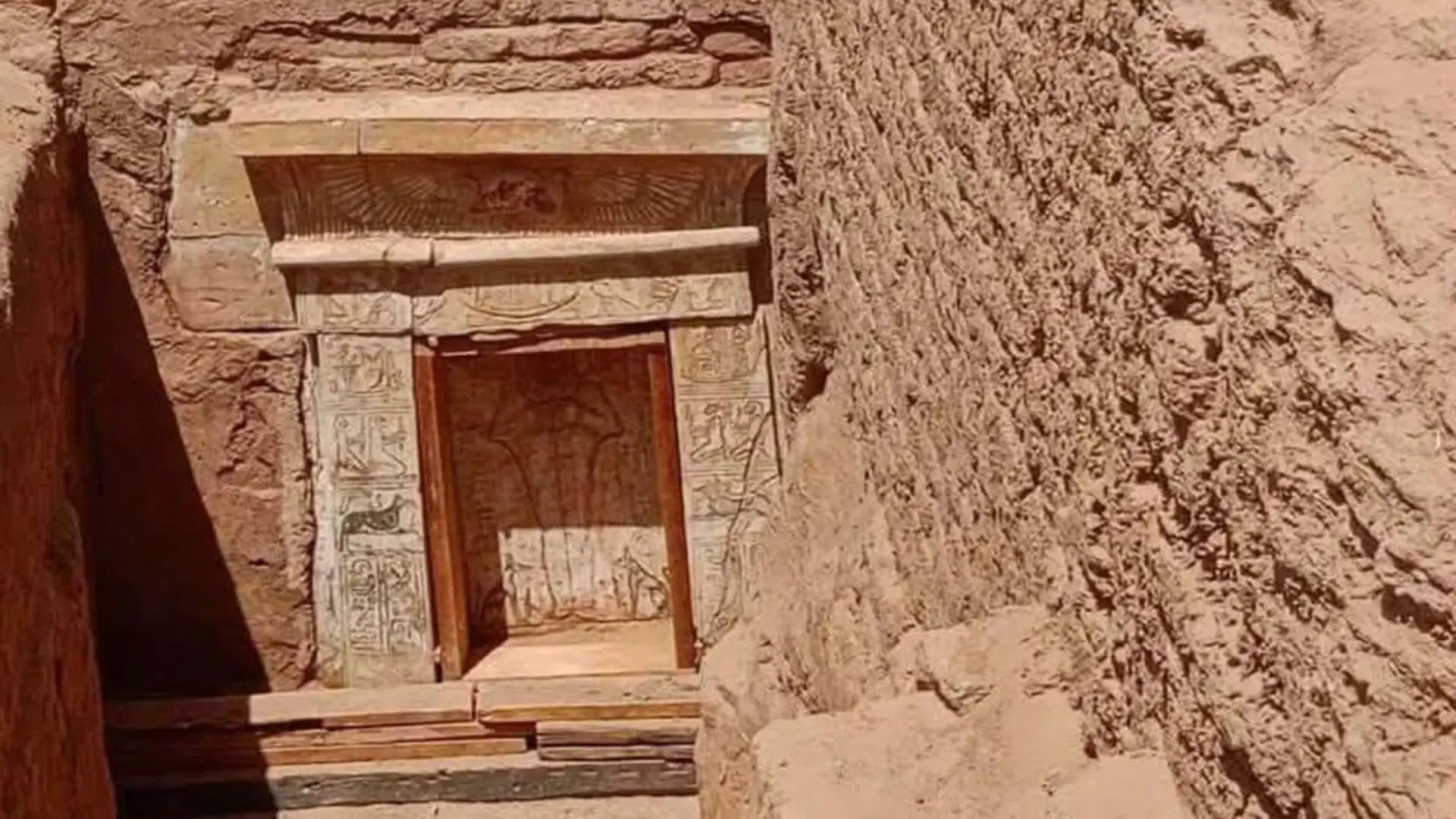 This Egyptian Tomb Was Built For A Husband And Wife But Something Was Added Above The Entrance Later Scaled 1