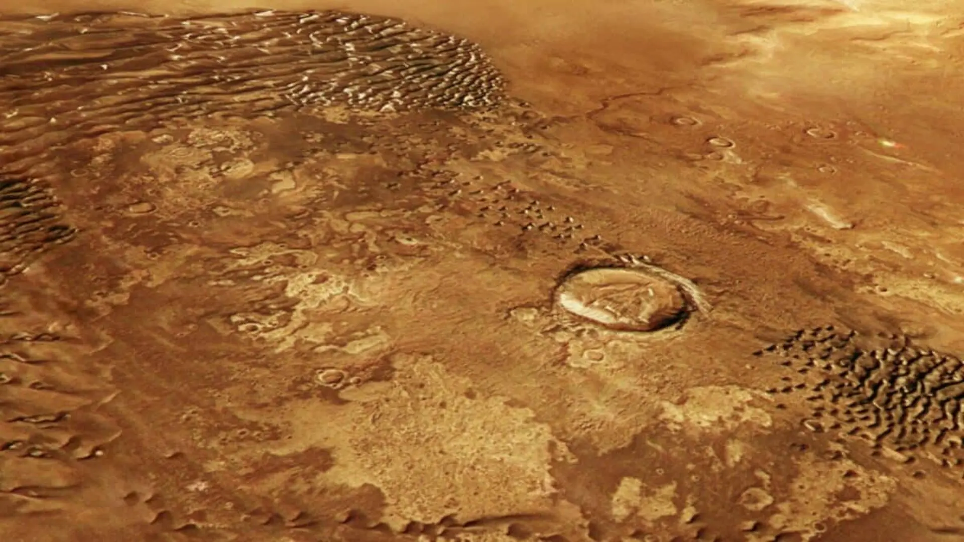 Scientists Discovered Strange 100 Meter Metal Like Dunes Hidden Inside An Ancient Martian Crater Scaled