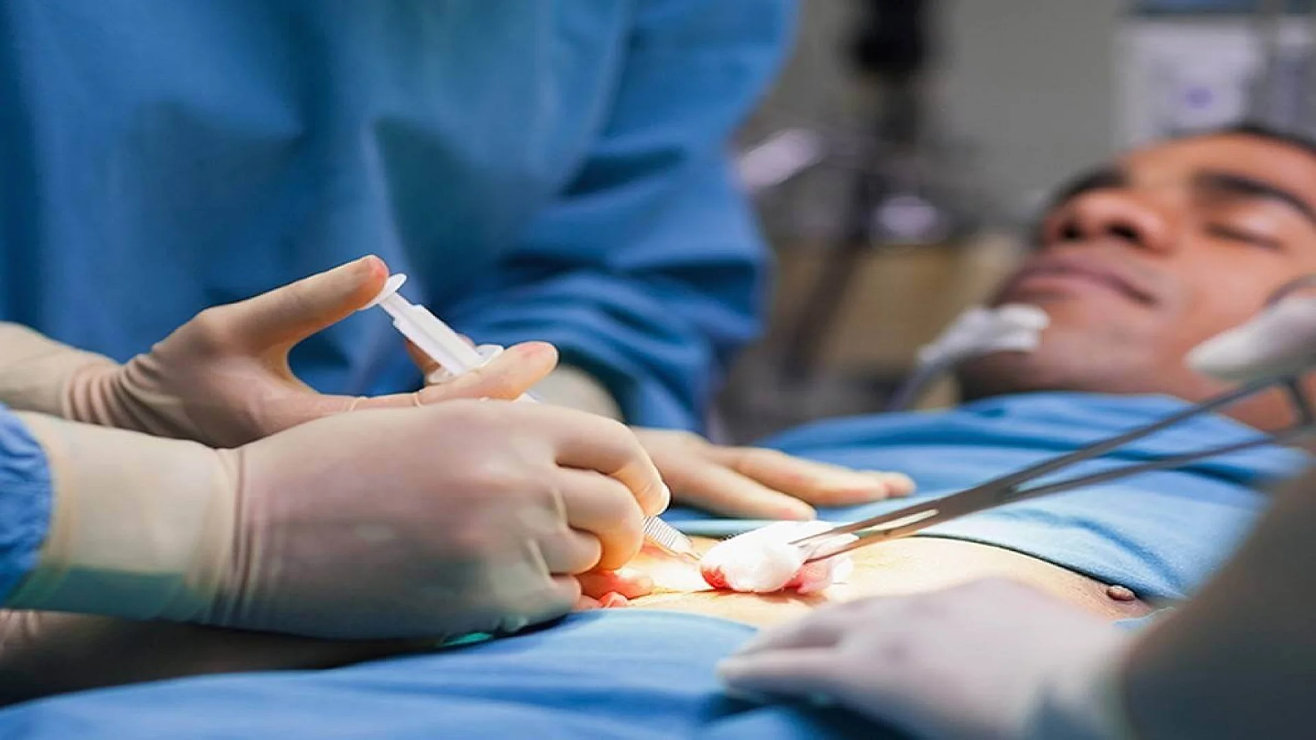 Close up of an operation in operating theater.