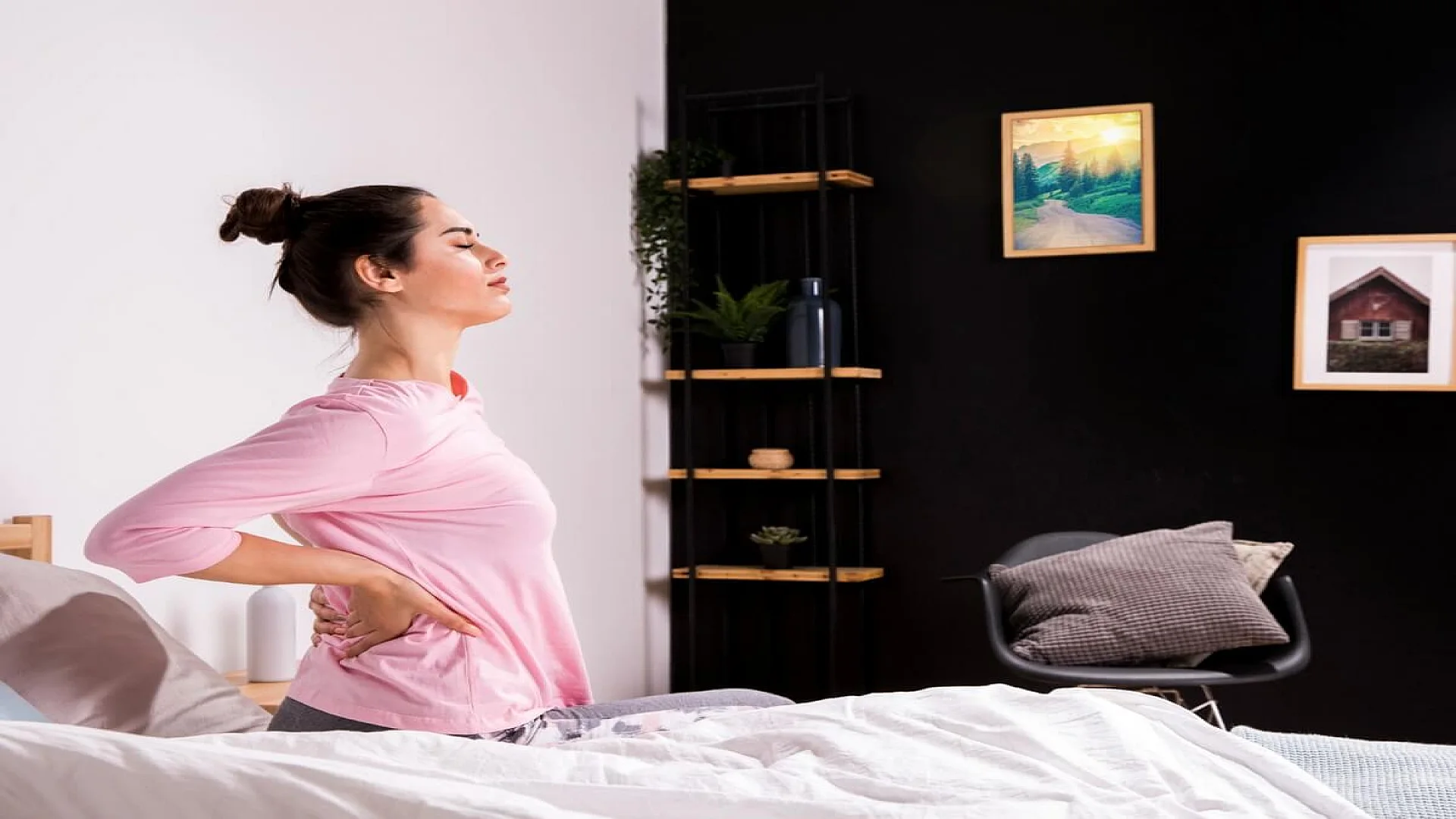 Female Having Back Pain During Postpartum Recovery