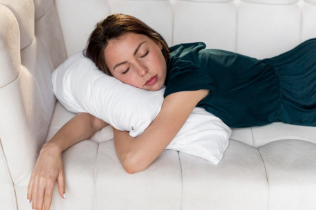 Girl Sleeping on Couch
